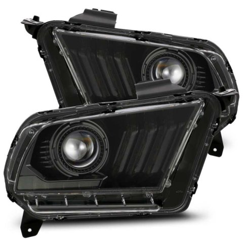 AlphaRex 10-12 Ford Mustang LUXX LED Proj Headlights Plank Style Alpha Blk w/Activ Light/Seq Signal thumbnail 2