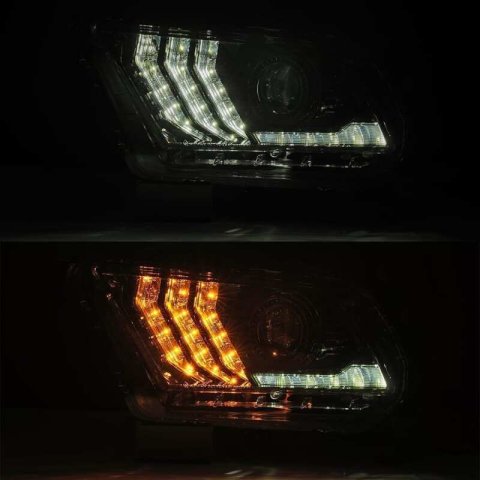 AlphaRex 10-12 Ford Mustang LUXX LED Proj Headlights Plank Style Alpha Blk w/Activ Light/Seq Signal thumbnail 4