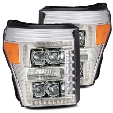 AlphaRex 11-16 Ford F-350 SD NOVA LED Proj Headlights Plank Style Chrm w/Activ Light/Seq Signal thumbnail 1