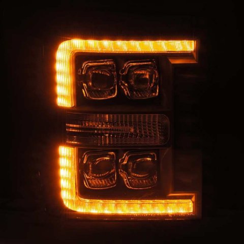 AlphaRex 11-16 Ford F-350 SD NOVA LED Proj Headlights Plank Style Chrm w/Activ Light/Seq Signal thumbnail 4