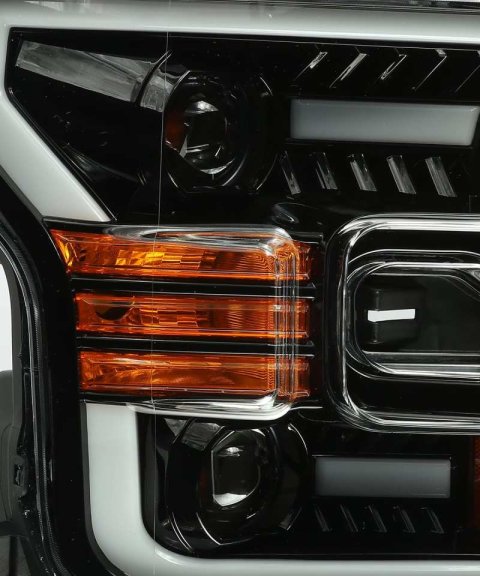 AlphaRex 15-17 Ford F-150 PRO-Series Proj Headlights Plank Style Gloss Blk w/Activ Light/Seq Signal thumbnail 1
