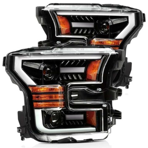 AlphaRex 15-17 Ford F-150 PRO-Series Proj Headlights Plank Style Gloss Blk w/Activ Light/Seq Signal thumbnail 4