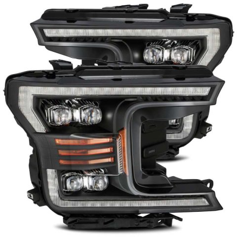 AlphaRex 18-19 Ford F-150 NOVA LED Proj Headlights Plank Style Matte Black w/Activ Light/Seq Signal thumbnail 3