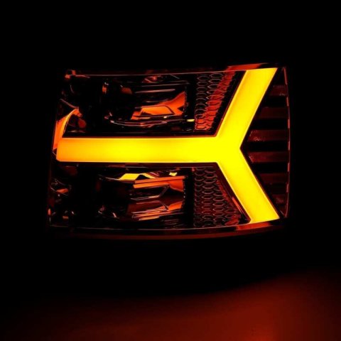 AlphaRex 07-13 Chevy 1500HD PRO-Series Proj Headlights Plank Style Chrome w/Activ Light/Seq Signal thumbnail 8