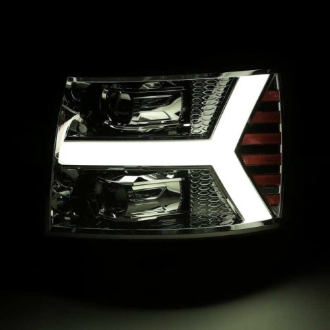 AlphaRex 07-13 Chevy 1500HD PRO-Series Proj Headlights Plank Style Chrome w/Activ Light/Seq Signal thumbnail 9