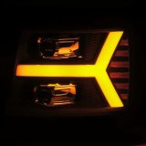 AlphaRex 07-13 Chevy 1500HD PRO-Series Proj Headlight Plank Style Matte Blk w/Activ Light/Seq Signal thumbnail 7