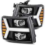 AlphaRex 07-13 Chevy 1500HD PRO-Series Proj Headlight Plank Style Gloss Blk w/Activ Light/Seq Signal thumbnail 3
