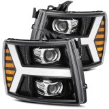 AlphaRex 07-13 Chevy 1500HD PRO-Series Proj Headlight Plank Style Gloss Blk w/Activ Light/Seq Signal thumbnail 4