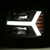 AlphaRex 07-13 Chevy 1500HD PRO-Series Proj Headlight Plank Style Gloss Blk w/Activ Light/Seq Signal thumbnail 6