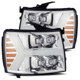 AlphaRex 07-13 Chevy 1500HD NOVA LED Proj Headlights Plank Style Chrm w/Activ Light/Seq Signal thumbnail 3