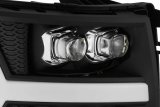 AlphaRex 07-13 Chevy 1500HD NOVA LED Proj Headlights Plank Style Matte Blk w/Activ Light/Seq Signal thumbnail 4