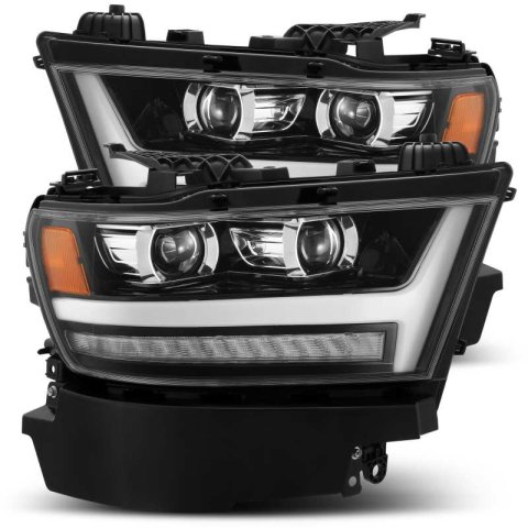 AlphaRex 19-20 Ram 1500HD PRO-Series Proj Headlights Plnk Style Jet Blk w/Activ Light/Seq Signal/DRL thumbnail 1