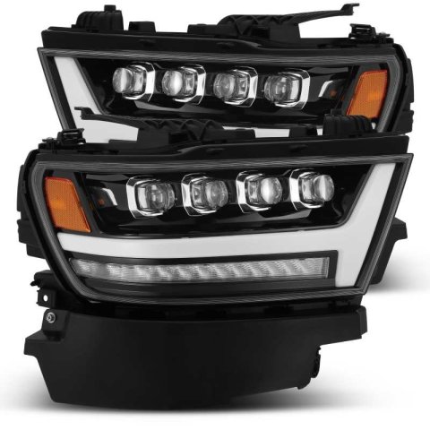 AlphaRex 19-20 Ram 1500HD NOVA LED Proj Headlights Plank Style Gloss Blk w/Activ Lght/Seq Signal/DRL thumbnail 2