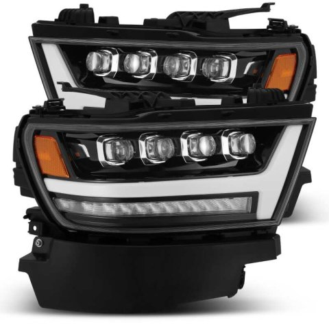 AlphaRex 19-20 Ram 1500HD NOVA LED Proj Headlights Plank Style Gloss Blk w/Activ Lght/Seq Signal/DRL thumbnail 3
