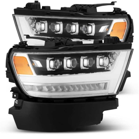 AlphaRex 19-20 Ram 1500HD NOVA LED Proj Headlights Plank Style Chrome w/Activ Light/Seq Signal/DRL thumbnail 2