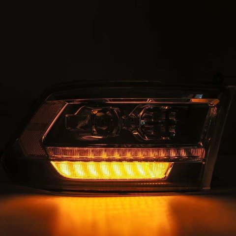 AlphaRex 09-18 Dodge Ram 2500HD LUXX LED Proj Headlights Plank Style Black w/Seq Signal/Smoked DRL thumbnail 3