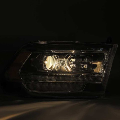 AlphaRex 09-18 Dodge Ram 2500HD LUXX LED Proj Headlights Plank Style Black w/Seq Signal/Smoked DRL thumbnail 4