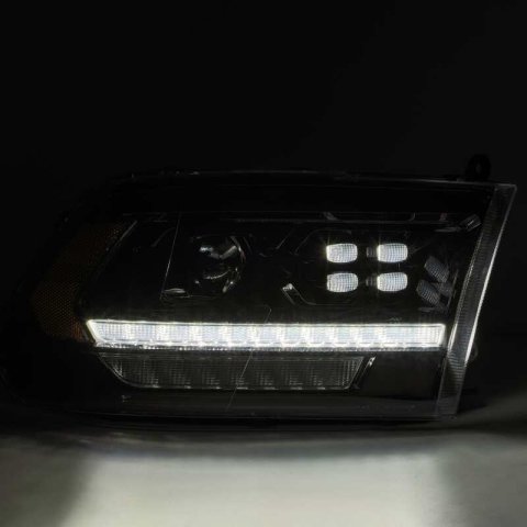 AlphaRex 09-18 Dodge Ram 2500HD LUXX LED Proj Headlights Plank Style Black w/Seq Signal/Smoked DRL thumbnail 6