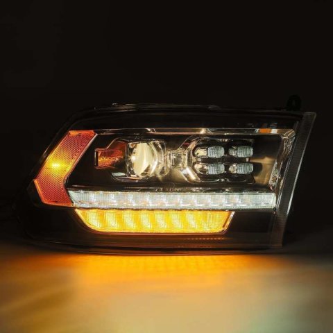 AlphaRex 09-18 Dodge Ram 1500HD PRO-Series Proj Headlights Plank Style Alpha Black w/Seq Signal/DRL thumbnail 4
