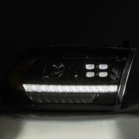 AlphaRex 09-18 Dodge Ram 1500HD PRO-Series Proj Headlights Plank Style Alpha Black w/Seq Signal/DRL thumbnail 8