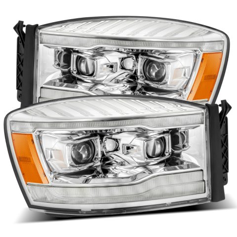 AlphaRex 06-08 Dodge Ram 1500HD LUXX LED Projector Headlights Plank Style Chrome w/Seq Signal/DRL thumbnail 3