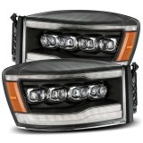 AlphaRex 06-08 Dodge Ram 1500HD NOVA LED ProjHeadlights Plank Style Blk w/Seq Signal/DRL/Amber LED thumbnail 3