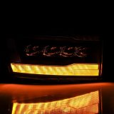 AlphaRex 06-08 Dodge Ram 1500HD NOVA LED ProjHeadlights Plank Style Blk w/Seq Signal/DRL/Amber LED thumbnail 4