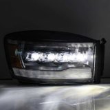 AlphaRex 06-08 Dodge Ram 1500HD NOVA LED ProjHeadlights Plank Style Blk w/Seq Signal/DRL/Amber LED thumbnail 9