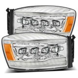 AlphaRex 06-08 Dodge Ram 1500HD NOVA LED Proj Headlights Plank Style Blk w/Seq Signal/DRL/Amber LED thumbnail 2