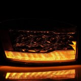 AlphaRex 06-08 Dodge Ram 1500HD NOVA LED Proj Headlights Plank Style Blk w/Seq Signal/DRL/Amber LED thumbnail 5