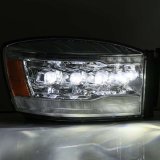 AlphaRex 06-08 Dodge Ram 1500HD NOVA LED Proj Headlights Plank Style Blk w/Seq Signal/DRL/Amber LED thumbnail 9