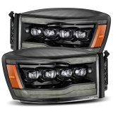 AlphaRex 06-08 Ram 1500HD NOVA LED Proj Headlights Plank Style Alpha Blk w/Seq Signal/DRL/Amber LED thumbnail 2