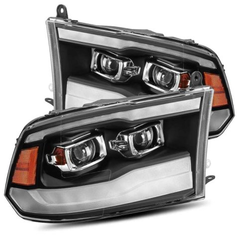 AlphaRex 09-18 Dodge Ram 1500HD LUXX LED Proj Headlights Plnk Style Blk w/Activ Light/Seq Signal/DRL thumbnail 2