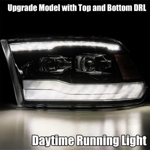 AlphaRex 09-18 Dodge Ram 1500HD LUXX LED Proj Headlights Plnk Style Blk w/Activ Light/Seq Signal/DRL thumbnail 7