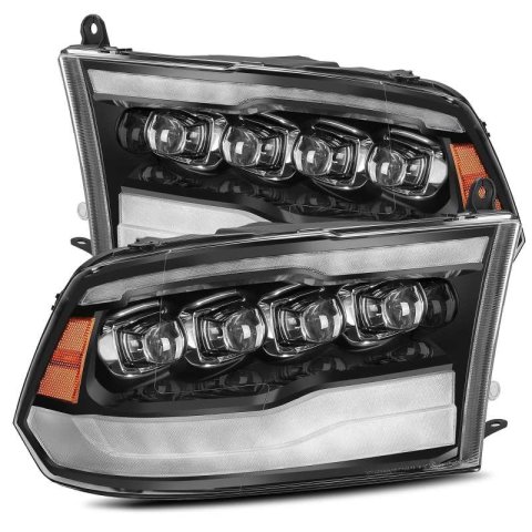 AlphaRex 09-18 Dodge Ram 1500HD NOVA LED Projector Headlights Plank Style Design Gloss Black w/DRL thumbnail 2