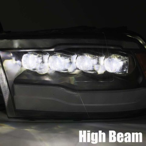 AlphaRex 09-18 Dodge Ram 1500HD NOVA LED Projector Headlights Plank Style Design Gloss Black w/DRL thumbnail 6