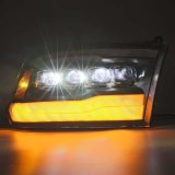 AlphaRex 09-18 Dodge Ram 1500HD NOVA LED Projector Headlights Plank Style Design Chrome w/DRL thumbnail 6