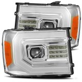 AlphaRex 07-13 GMC 1500HD PRO-Series Projector Headlights Plank Style Chrm w/Activ Light/Seq Signal thumbnail 7
