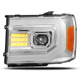AlphaRex 07-13 GMC 1500HD PRO-Series Proj Headlights Plank Style Gloss Blk w/Activ Light/Seq Signal thumbnail 8