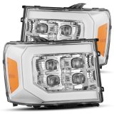 AlphaRex 07-14 GMC 2500HD NOVA LED Proj Headlight Plank Style Matte Blk w/Activ Light/Seq Signal/DRL thumbnail 1