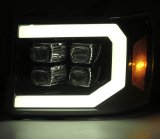 AlphaRex 07-13 GMC 1500HD NOVA LED Proj Headlights Plank - Jet Black w/Activ Light/Seq Signal/DRL thumbnail 7