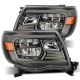 AlphaRex 05-11 Toyota Tacoma LUXX Crystal Headlights Plank Style Alpha Black w/Activation Light/DRL thumbnail 1