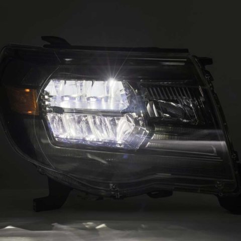 AlphaRex 05-11 Toyota Tacoma LUXX Crystal Headlights Plank Style Design Black w/Activation Light/DRL thumbnail 8