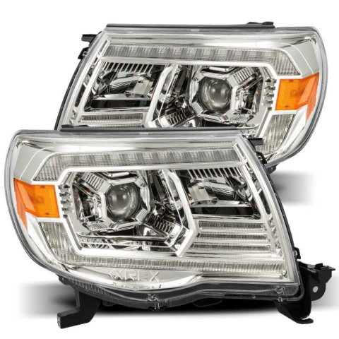 AlphaRex 05-11 Toyota Tacoma PRO-Series Projector Headlights Plank Style Design Chrome w/DRL thumbnail 3