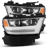 AlphaRex 19-20 Dodge Ram 1500 LUXX LED Proj Headlights Plank Chrome w/Activ Light/Seq Signal/DRL thumbnail 3