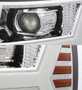 AlphaRex 07-13 Chevy 1500 LUXX LED Proj Headlights Plank Design Chrome w/ Activ Light/Seq Signal/DRL thumbnail 2