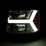 AlphaRex 07-13 Chevy 1500 LUXX LED Proj Headlights Plank Design Chrome w/ Activ Light/Seq Signal/DRL thumbnail 3