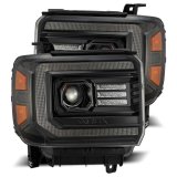 AlphaRex 14-18 GMC Sierra PRO-Series Proj Headlights Plank Alpha Blk w/Activ Light/Seq Signal/DRL thumbnail 1
