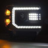 AlphaRex 14-18 GMC Sierra PRO-Series Proj Headlights Plank Alpha Blk w/Activ Light/Seq Signal/DRL thumbnail 3