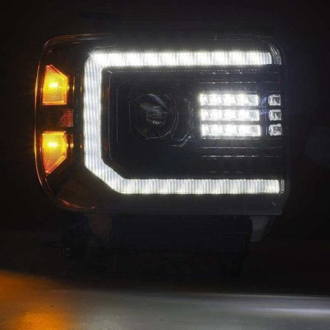 AlphaRex 14-18 GMC Sierra PRO-Series Proj Headlights Plank Style Black w/Activ Light/Seq Signal/DRL thumbnail 5